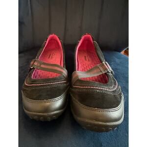 Clark's‎ Black Leather Mary Jane Style Shoes Size 6M Women Hook & Loop Casual